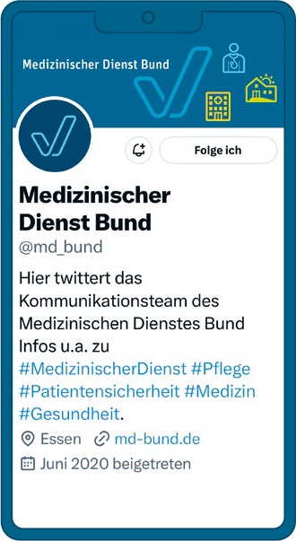 Gro&szlig;ansicht: Screenshot Handy-Ansicht: der Medizinische Dienst Bund bei X