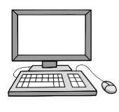 ein Computer mit einem Monitor, einer Tastatur und einer Maus