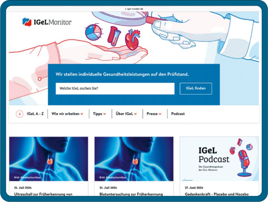 Gro&szlig;ansicht: Screenshot der Startseite www.igel-monitor.de