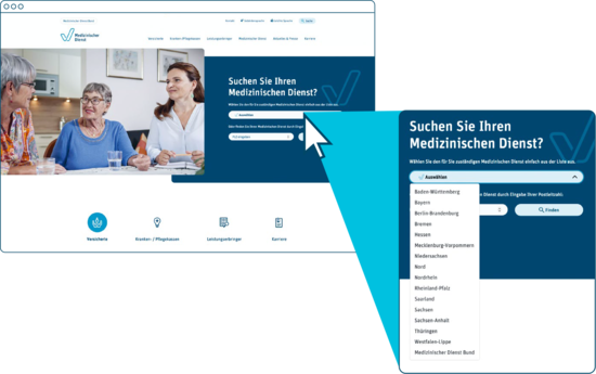 Gro&szlig;ansicht: Screenshot der Startseite www.medizinischerdienst.de